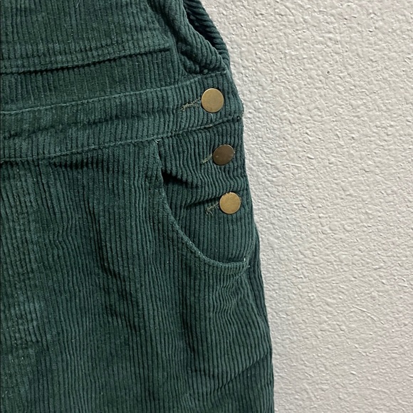 Princess Polly Kacey Forest Green Corduroy Short Overalls Size 2 - Picture 5 of 10